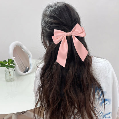 Hot New Fashion Fabric Large Bow Hairpin – Sweet Red & White Bow Hair Clips for Women & Girls, Top Clip, Female Hair Accessories