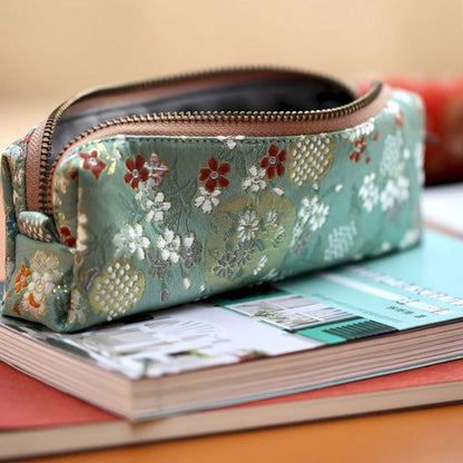 Retro Kawaii Pencil Case – Embroidery Pen Case with Golden Thread, Trousse School Supplies & Pencil Pouch