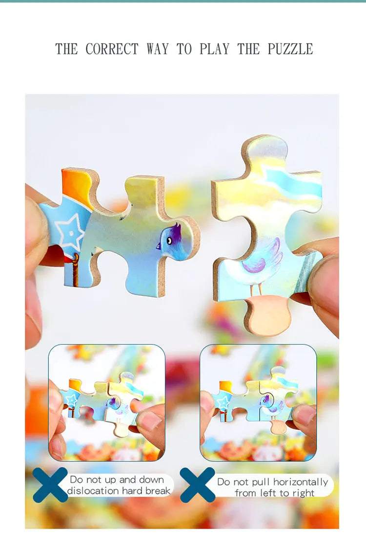 60PCS Cartoon Jigsaw Puzzle with Metal Box – Kids Educational Animal & Vehicle Puzzle Game