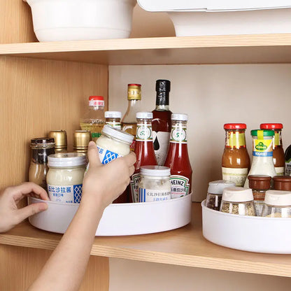 360° Rotating Cabinet Organizer – Non-Slip Kitchen & Bathroom Turntable for Spices, Cosmetics & Storage