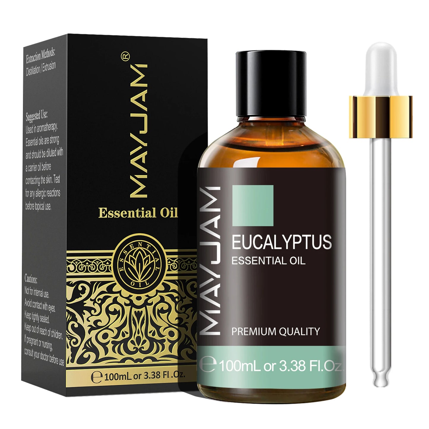 MAYJAM 100ml Essential Oil with Dropper - Sandalwood, Lavender, Eucalyptus & Vanilla for Humidifiers & Candles