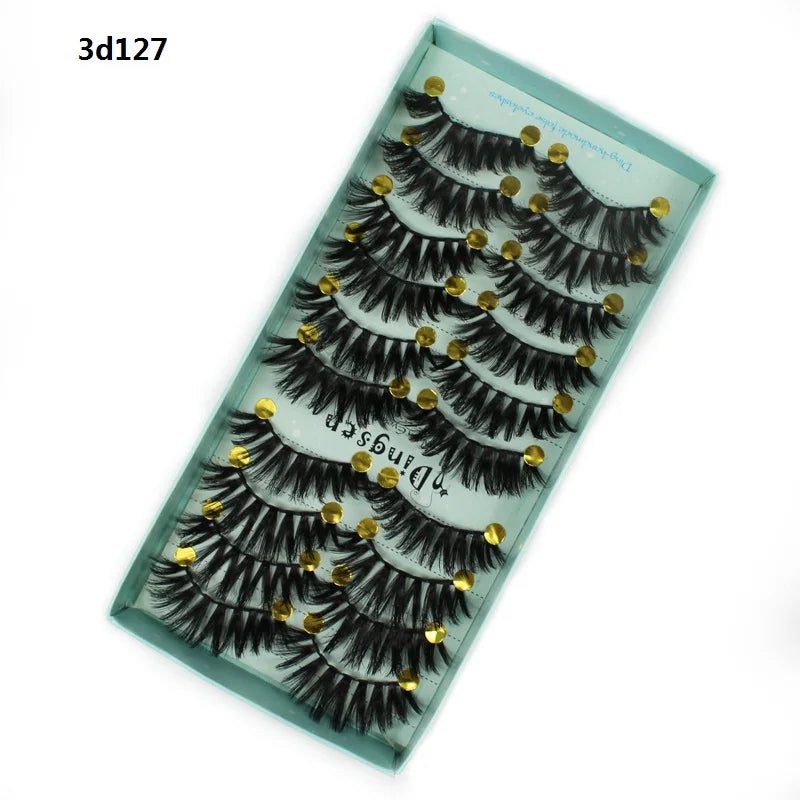 DINGSEN 10 Pairs Handmade Eyelash Fans – Individual False Lashes for Beauty & Makeup, Factory Price
