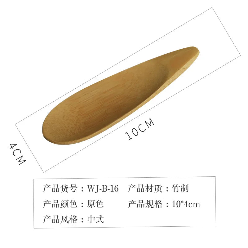 1–3PCS Bamboo Tea Scoops – Kung Fu Tea Spoons & Shovel Saucers, Black/Green Tableware for Kitchen, Afternoon Tea, Gift for Friends