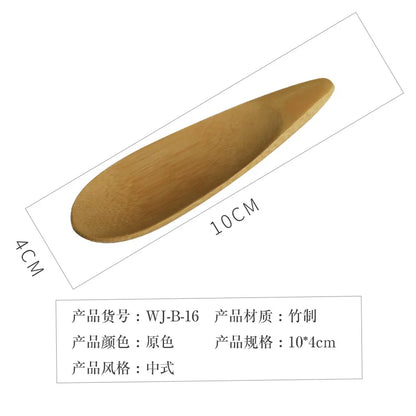 1–3PCS Bamboo Tea Scoops – Kung Fu Tea Spoons & Shovel Saucers, Black/Green Tableware for Kitchen, Afternoon Tea, Gift for Friends