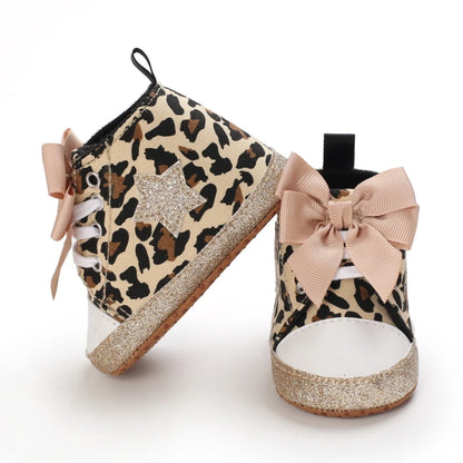 Infant Leopard Print Pre-Walker Shoes - Soft Sole Baby Sneakers for Spring & Autumn, 0–1 Year Daily Footwear