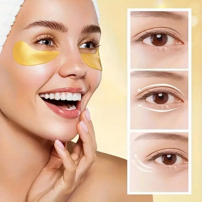 24K Gold Collagen Eye Mask Patches – Anti Dark Circles, Puffiness & Wrinkles Moisturizing Eye Care Treatment for Under Eyes Skin Repair