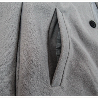 Men's Streetwear Jackets - Solid Color Casual Wool Coat, Single Breasted Lapel Outerwear for Spring and Winter