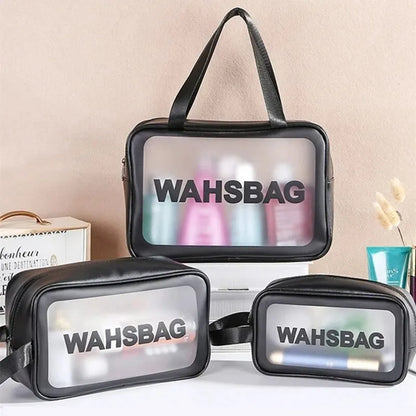 Waterproof PVC Travel Toiletry Bag – Transparent Zipper Makeup Organizer Case for Women