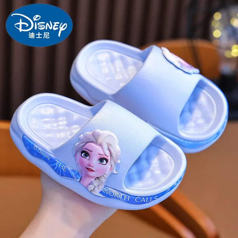 Disney Frozen Elsa Girls Slippers — Cute Cartoon Anti-Slip Soft Sole Summer Sandals