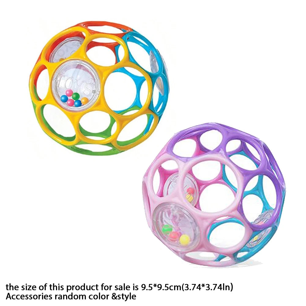 Soft Baby Grasping Rattle Ball – Early Education Sensory Toy with Bell, Random Color for Infants