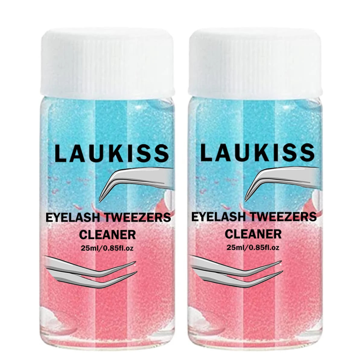 25ml Eyelash Tweezers Cleaner – Extension Tool with Glue Remover Liquid and Sponge Ball for Precise Cleaning