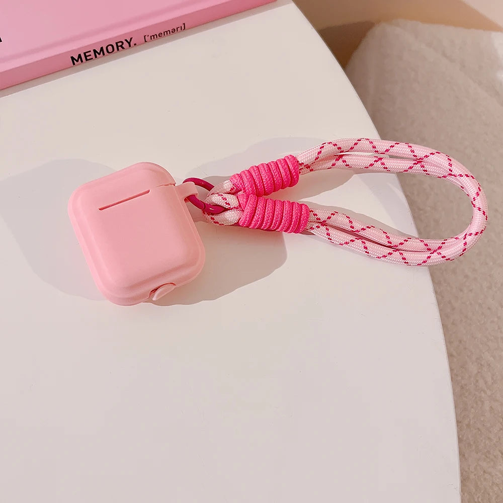 Cute Silicone AirPods Case with Strap — Fits AirPods (1st–4th Gen), AirPods Pro & AirPods Pro 2 (Soft Protective Cover)