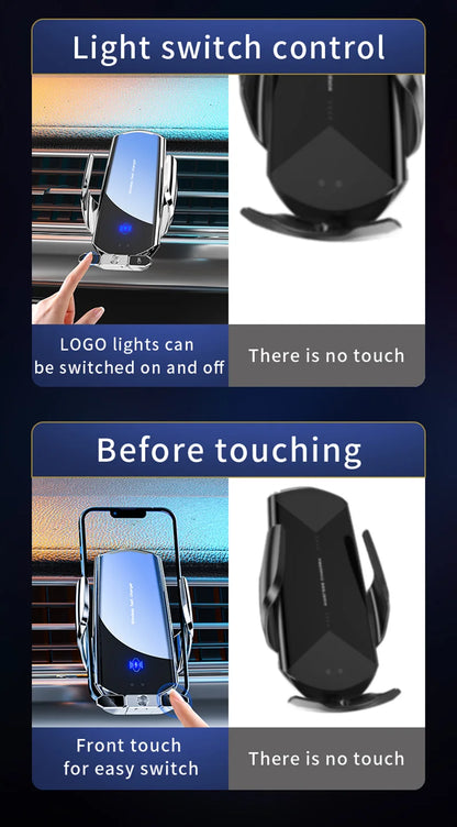 Car Magnetic Cell Phone Holder & Wireless Charger - 360° Rotatable Mount for iPhone 14, Xiaomi, GPS Support