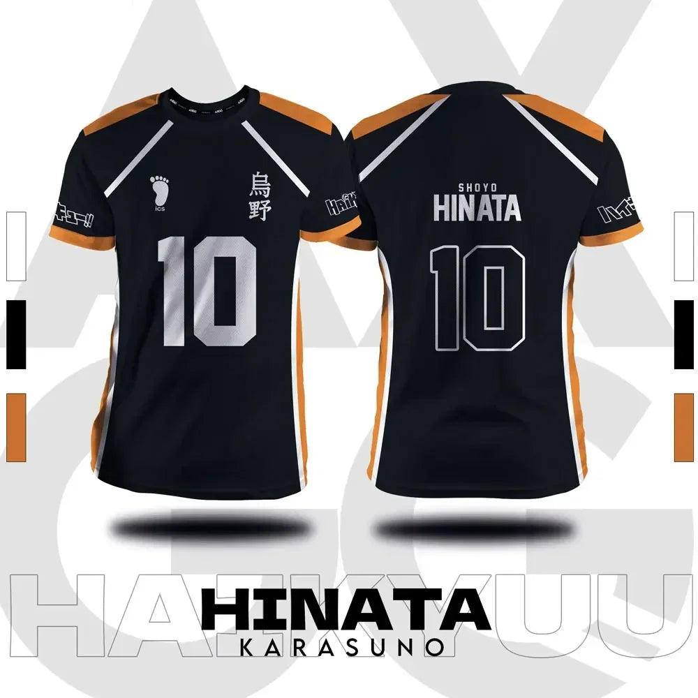 Haikyuu Anime Cosplay Jersey - Fukurodani and Hinata Short-Sleeve T-Shirt for Men and Children