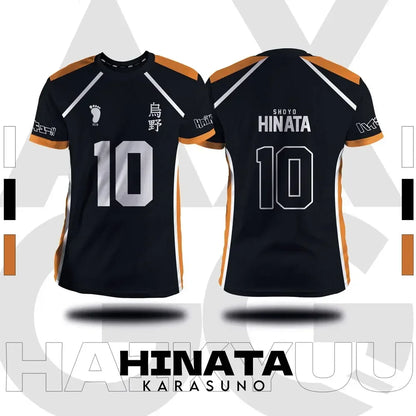 Haikyuu Anime Cosplay Jersey - Fukurodani and Hinata Short-Sleeve T-Shirt for Men and Children
