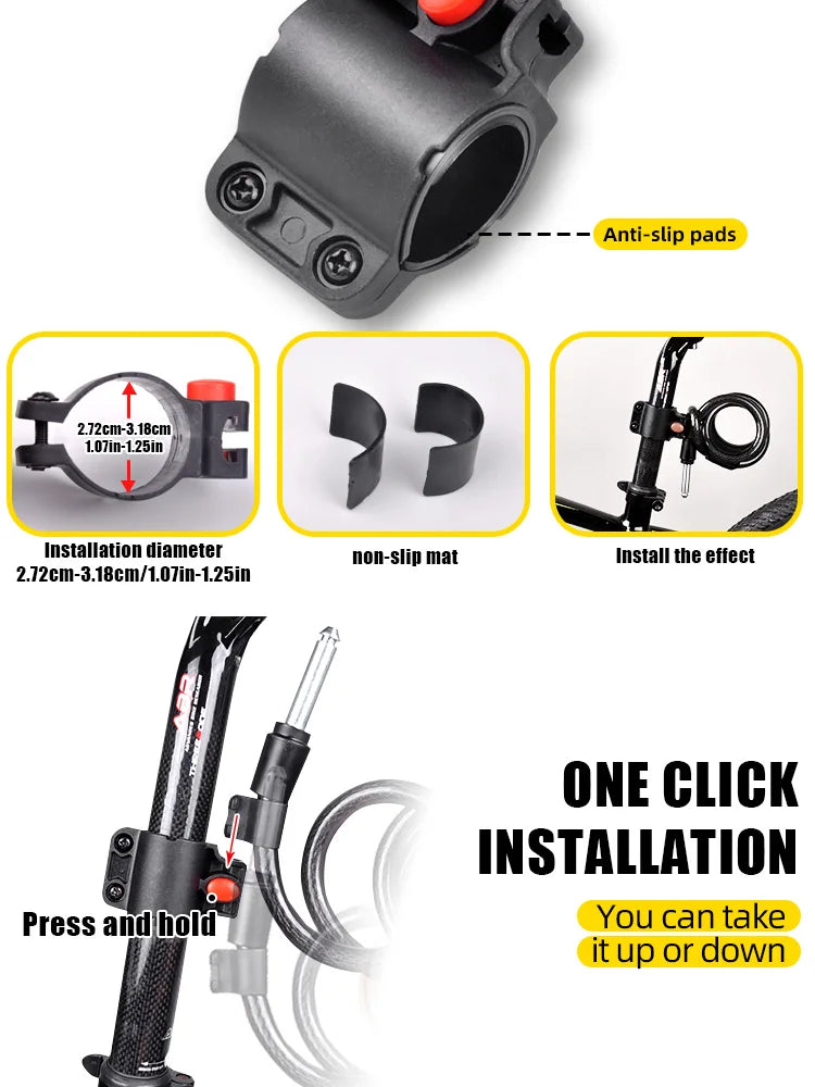 ETOOK Bike Horseshoe Lock - Anti-Theft Hardened Steel Pipe, Portable High Safety Road & Mountain Bicycle Lock