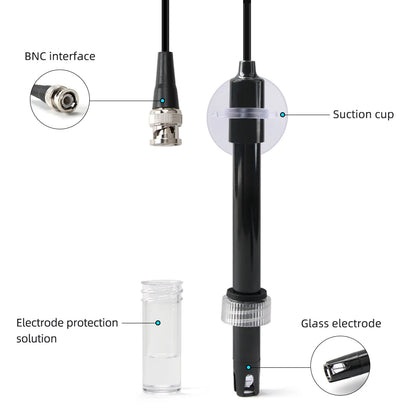 Yieryi PH Replacement Probe for Aquarium, Hydroponics & Lab Testing - BNC Q9 Connector, 1.2/3M Wire