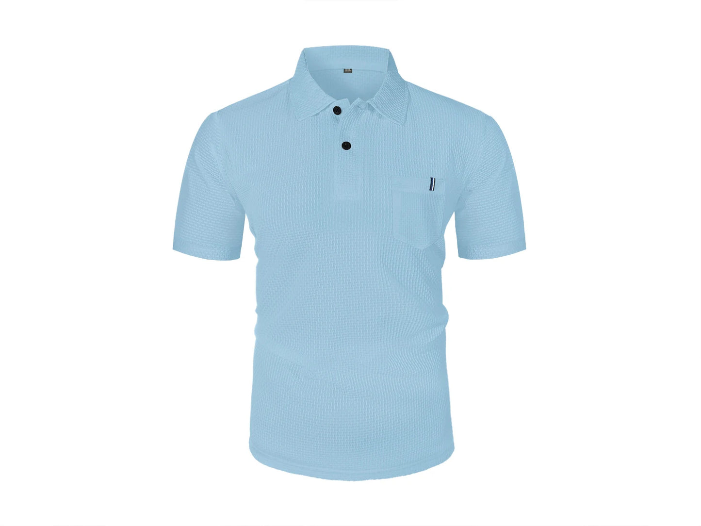 Men's Ice Silk Polo Shirt - Short Sleeve Summer Lapel Top with Pocket Design
