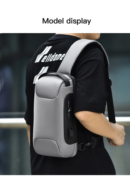 Designer Multifunction Anti-Theft USB Shoulder Bag – Travel Crossbody Messenger Sling Chest Bag for Men, Luxury Brand