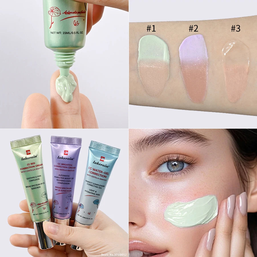 CC Red Correction Cream Primer – Moisturizing Waterproof Base with Centella Asiatica for Concealer & Foundation Prep