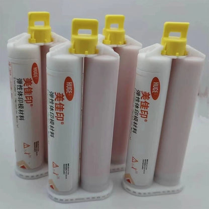 Dental Impression Light Body Silicone Rubber 50ml with Elastomeric Mixing Tips – Gum Bite Registration Material
