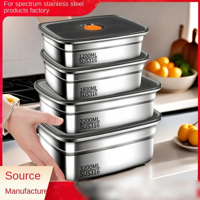304 Stainless Steel Leak-Proof Bento Lunch Box – Sealed Food Storage Container for Fridge, Freezer & Camping