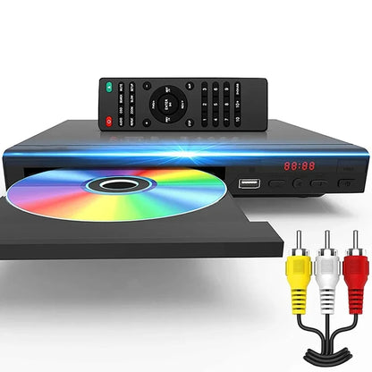 Multi-Region Full HD 1080P DVD Player – Multimedia Digital TV Disc Player for DVD, CD, MP3, MP4, RW, VCD, Home Theater System