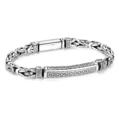 925 Sterling Silver Vintage Romance Bracelet - Elegant Chain Jewelry for Men & Women, Wedding & Party Gift