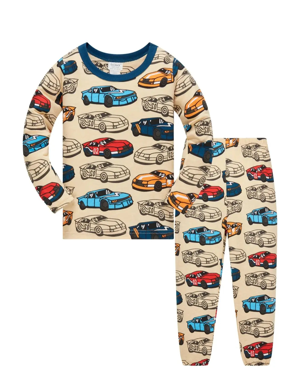 100% Cotton Cartoon Pajama Set for Boys - Printed Children's Sleepwear for Ages 1–8 Years