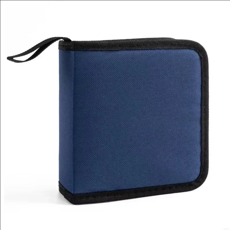 40-Disc CD & DVD Storage Case - Oxford Cloth Organizer Bag with Disc Booklet Holder