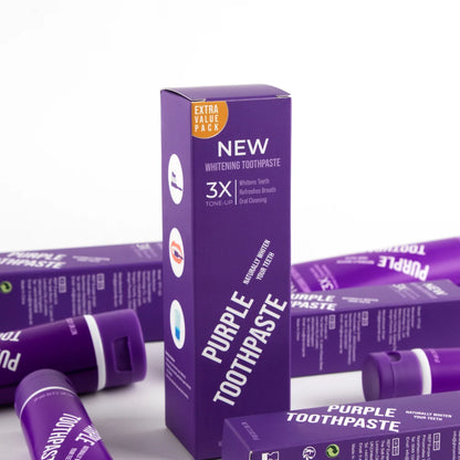Purple Tooth Whitening Toothpaste – Teeth Stain Remover, Oral Gum Care & Fresh Breath