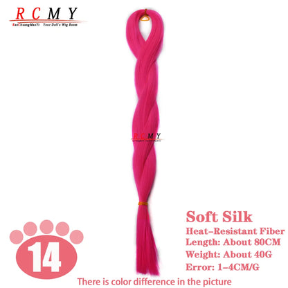 RCMY BJD/SD Doll Wig - Soft Blue Heat-Resistant Silk Synthetic Hair for 1/3, 1/4 & 1/6 Dolls