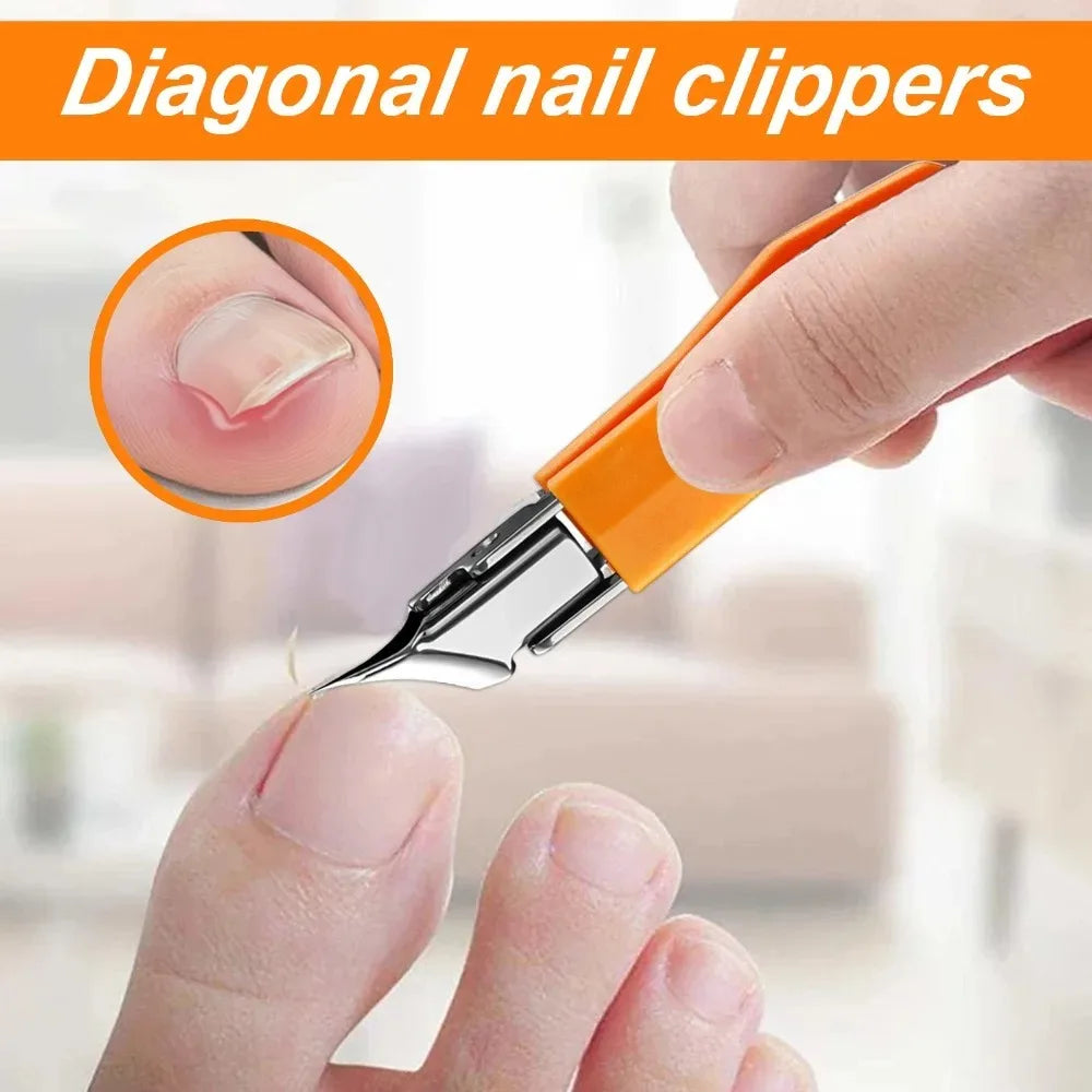 25° Slant Edge Nail Clipper - Stainless Steel Professional Ingrown Toenail Trimmer with Wide Opening Design