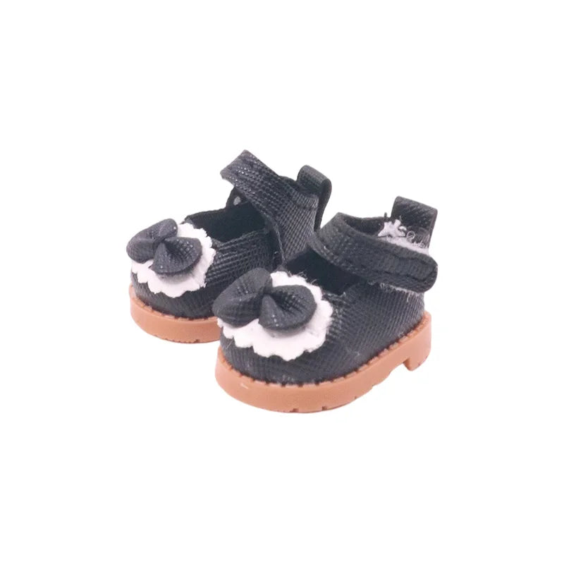 3.8cm Solid Color Lace-Up Canvas Shoes – PU Doll Shoes for 17cm Labubu Doll Clothes & Accessories Gift