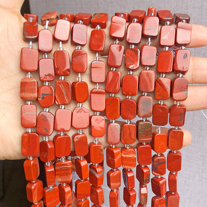 Natural Gemstone Rectangle Beads - 8x12mm Amethyst Citrine Lapis Lazuli Spacer Beads for DIY Jewelry Making & Bracelets