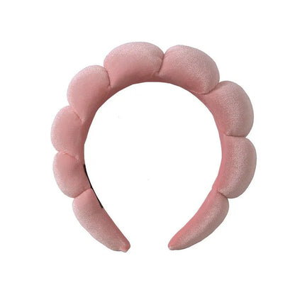 Sponge Headband for Women & Girls - Puffy Hair Band, Bubble Terry Cloth Makeup & Spa Accessory, Retro Hairwear