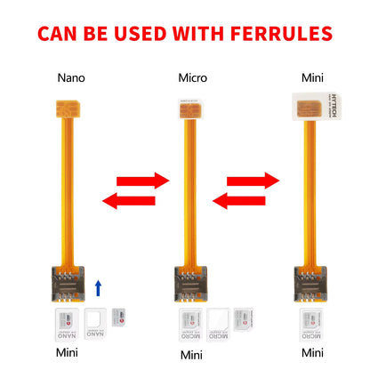 Nano 4FF SIM Card Converter - Nano to Micro 3FF Standard 2FF SIM Adapter