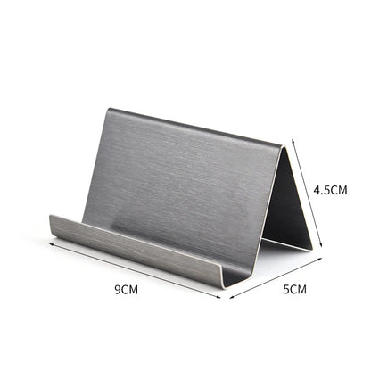 Metal Business Card Name Tag Display Rack – Desktop Organizer & Cellphone Holder for Conference Room