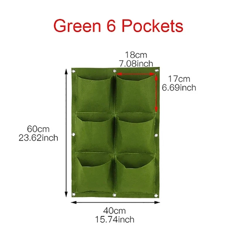 Wall Hanging Planting Bag – Multi-Pocket Vertical Garden Planter for Vegetables, Flowers, and Bonsai