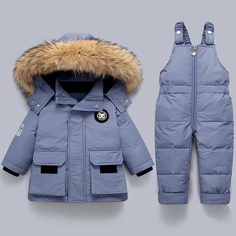 Children’s Winter Clothing Set – Baby Down Jacket Parka & Thick Snowsuit for Boys and Girls