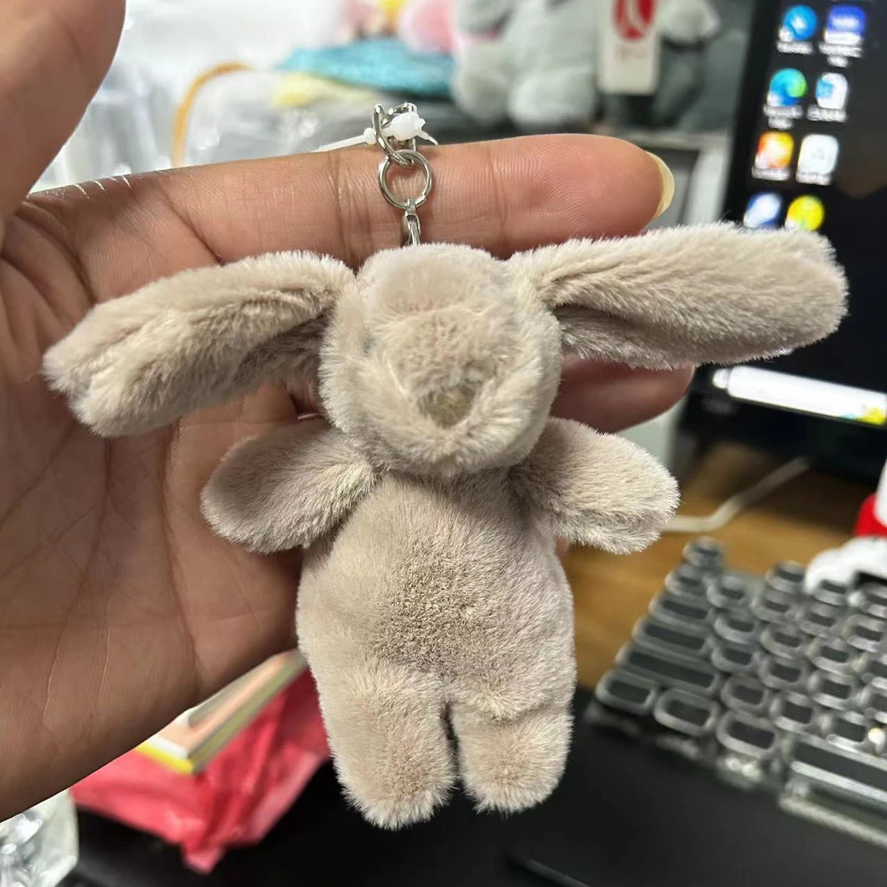 Cute Cartoon Rabbit Keychain | Pompom Stuffed Animal Bag, Car & Phone Pendant Gift for Girls
