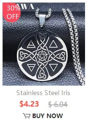 Stainless Steel Witchcraft Vortex Necklace – Viking Triskelion Celtic Knot Spiral, Silver Jewelry N7062S02
