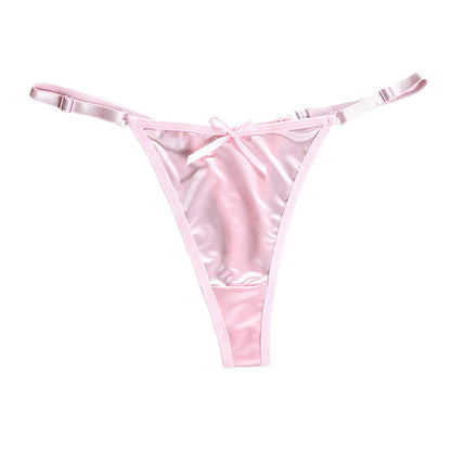 Low-Waisted T-Back Thong — Sexy Adjustable Strap Seamless Panty for Women, Erotic Lingerie Pure Desire