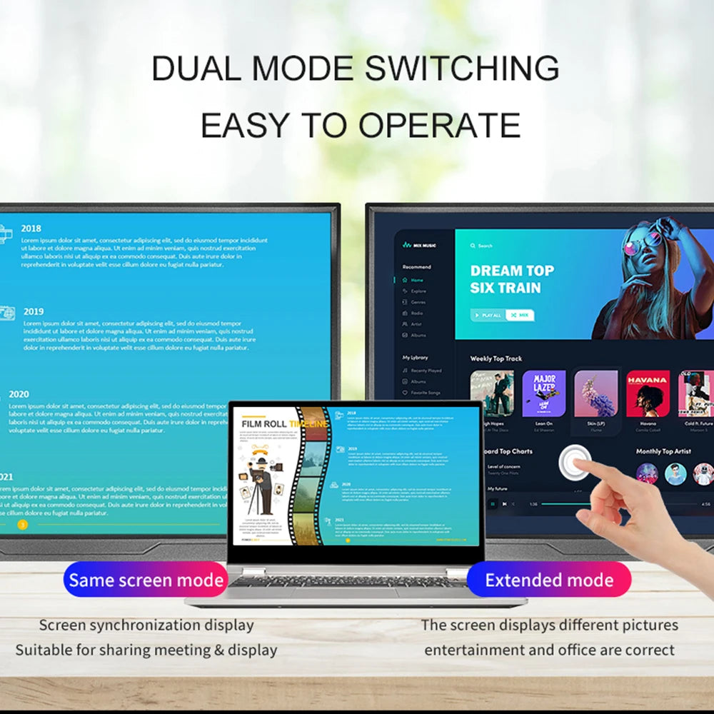 14-Inch Portable Touchscreen Monitor - 1200P IPS Ultra-Thin USB-C HDMI External Display for Laptop, PC, Phone, Switch, PS4/PS5 & Xbox