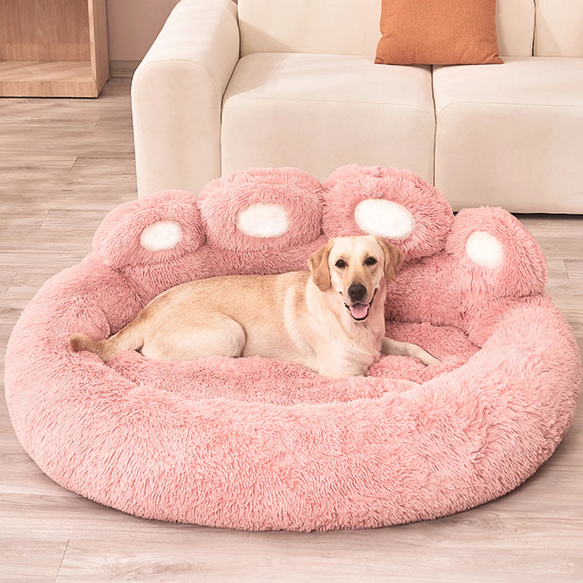Fluffy Winter Dog Bed for Small & Large Dogs and Cats – Warm Plush Pet Sofa Bed with Cozy Blanket Basket