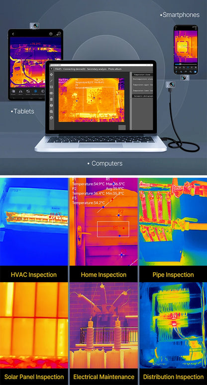 P2Pro Thermal Imager with 15X Magnetic Macro Lens – Infrared Camera for Phone, PCB & HVAC Inspection Tool