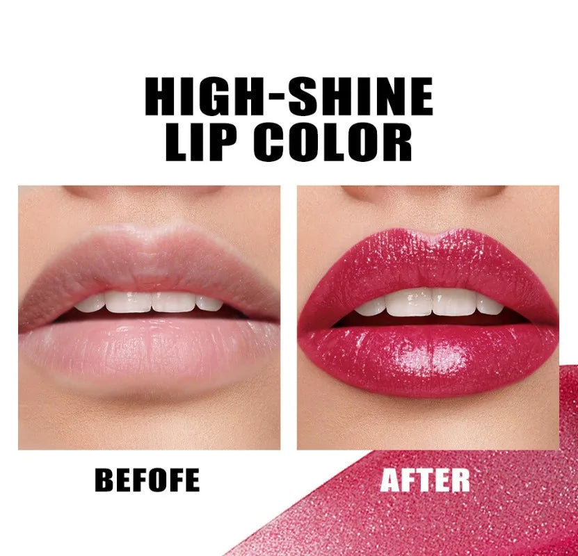 Diamond Pearlescent Waterproof Lipstick – Long-Lasting Matte Velvet Red Lip Makeup Cosmetics