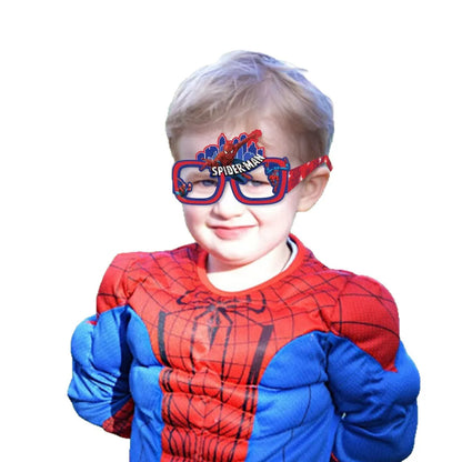 Spider-Man Paper Glasses - 8-Piece Eco-Friendly Superhero Cosplay Photo Props for Kids Parties and Birthdays