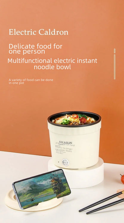 220V Mini Electric Cooking Pot – Multifunctional Rice Cooker, Hot Pot, Noodles, Porridge & Frying Pan