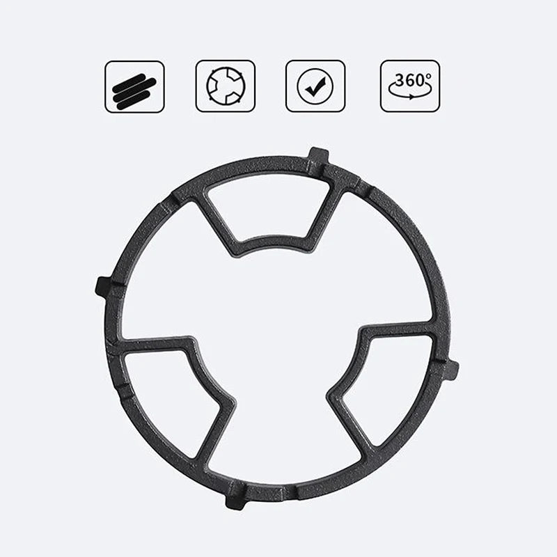 Non-Slip Gas Stove Burner Ring Reducer - Iron Wok Support for Most Cooktops